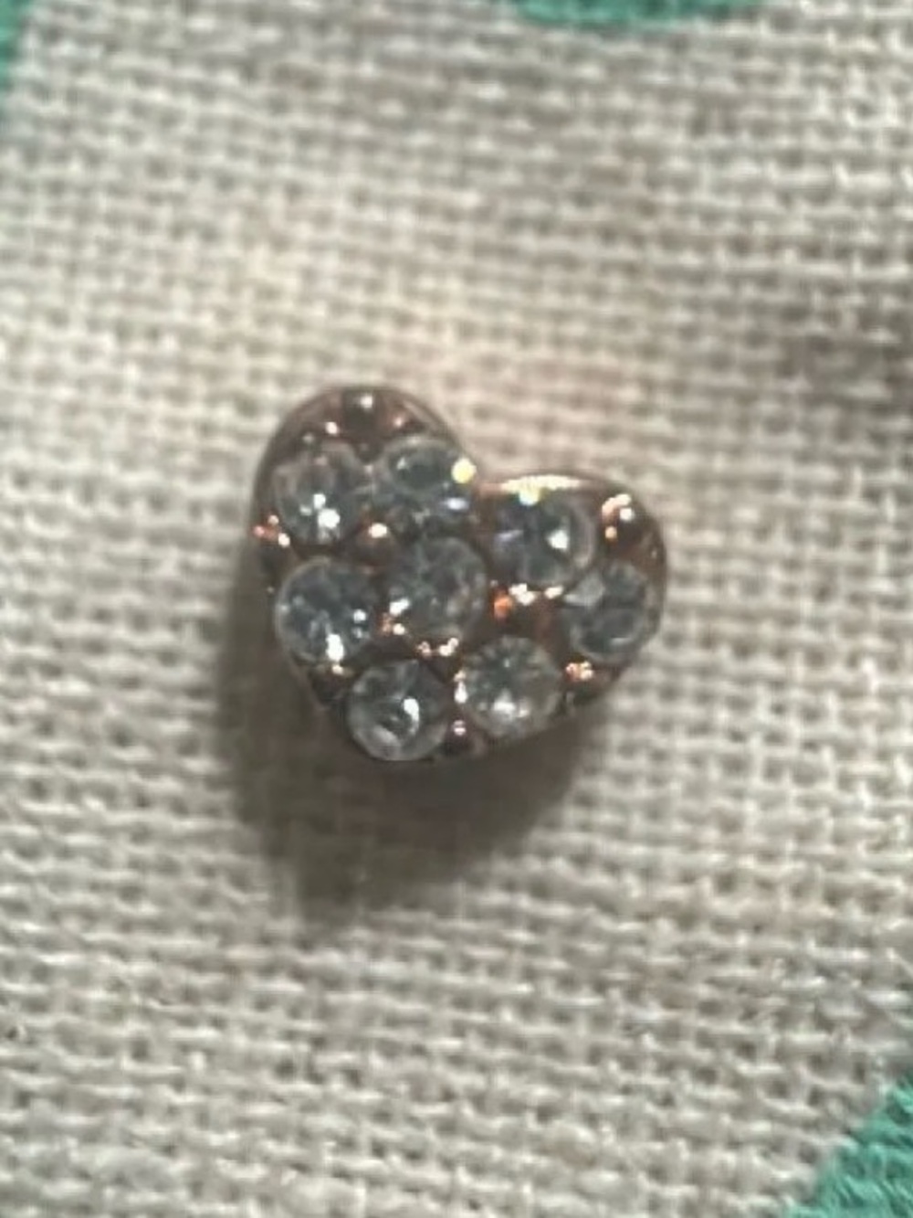 Origami Owl charm, rhinestone heart
